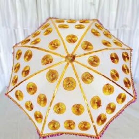 WEDDING DECORATIVE GOTA UMBRELLAS MEHNDI HALDI MAYOON HANDMADE - Picture 1 of 9